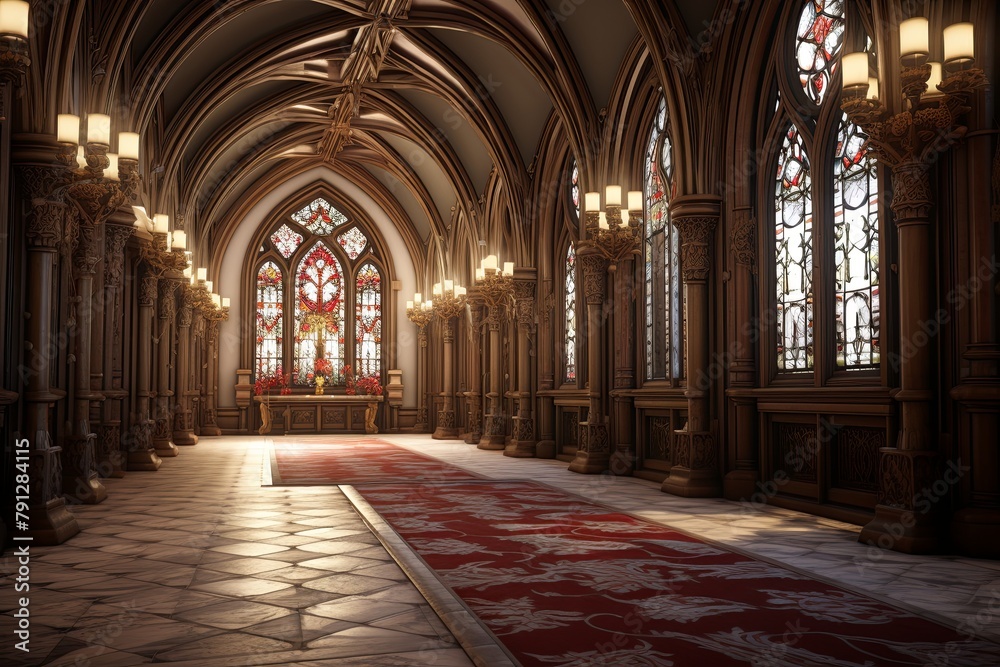 Neo-Gothic Castle Foyer Concepts: Fleur-de-lis Opulence%pATTERN _ Grand Entrance Vibe