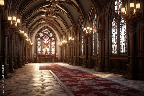 Neo-Gothic Castle Foyer Concepts: Fleur-de-lis Opulence%pATTERN _ Grand Entrance Vibe