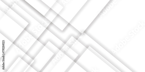 Abstract white background design with layers of textured white transparent material in triangle and squares shapes. White color technology concept geometric line vector white light grey background.