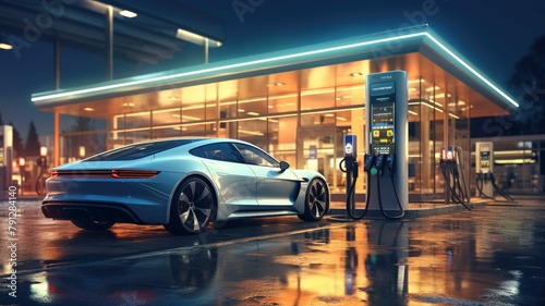 electric vehicles at charging stations photorealistic raw © Дмитрий Симаков