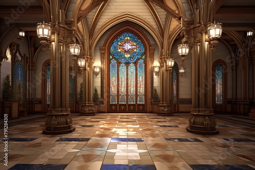 Scepter Holders and Mosaic Tile Inlays: Neo-Gothic Castle Foyer Concepts