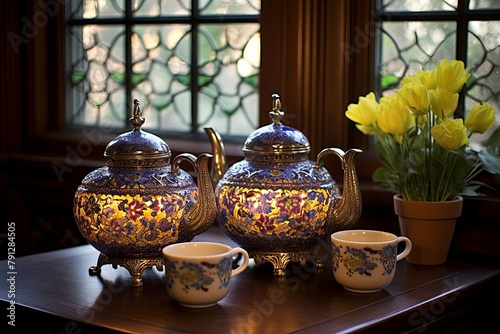 Persian Poetry Inspired Tea-Themed Study Room Designs: ornamental teapots, Persian blend teas © Michael