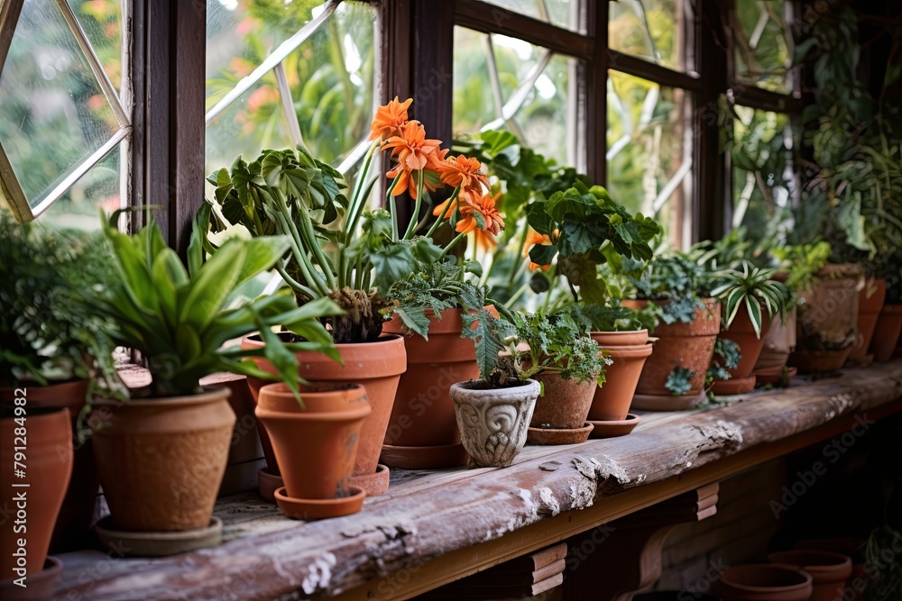 Frost-Resistant Terracotta Pots & Evergreen Plants for a Rustic Mountaineer's Ski Lodge