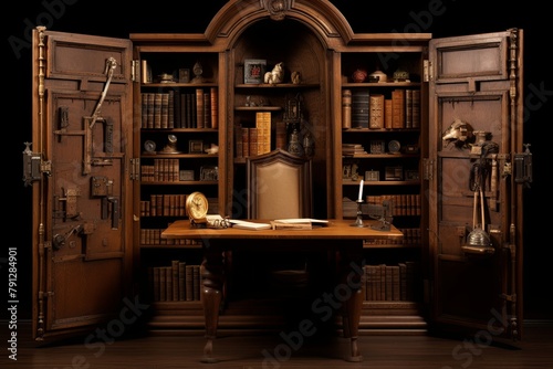Secret Compartment Splendor: Revolutionary War Era Study Room Concepts with Bookcase Door © Michael
