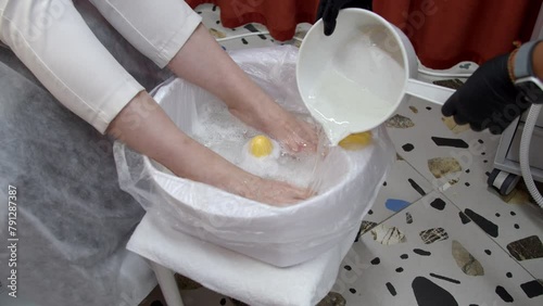 close up of a pedicure bath 