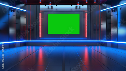 Chroma tv screen studio virtual background