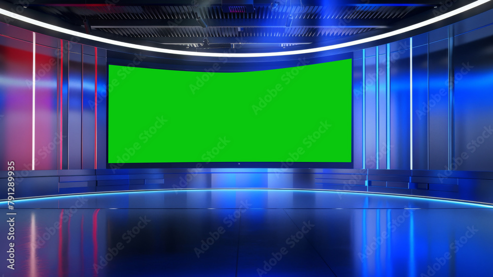 Chroma tv screen studio virtual background