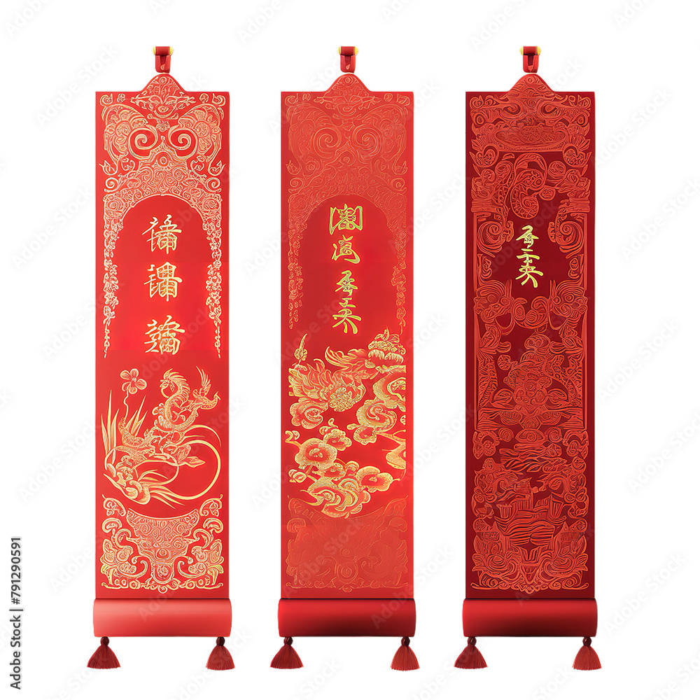 Beautiful Red Banners Isolated On White Backgorund Beautiful Red Banners Isolated On White Backgorund