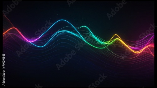 Abstract Neon Lighting Wave Background