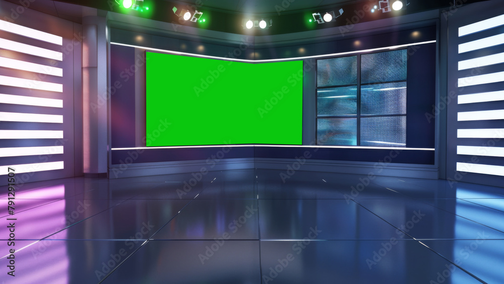 Chroma tv screen studio virtual background