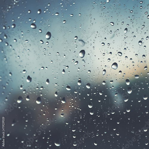 A close-up of raindrops on a window.