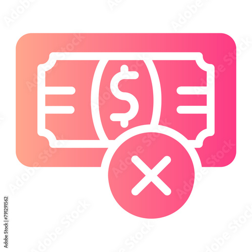 no money gradient icon