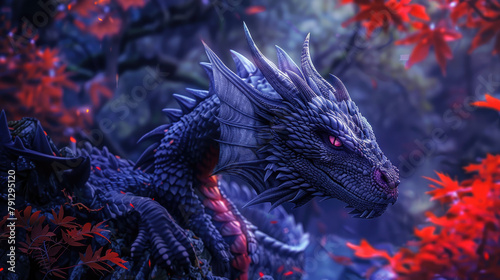 A fantasy dragon which is majestic and ferocious © JN
