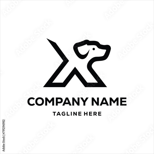 letter X in the form of a dog logo vector, design inspiration, vector