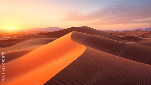 Sand dunes in the Sahara desert at sunset, Morocco, Africa