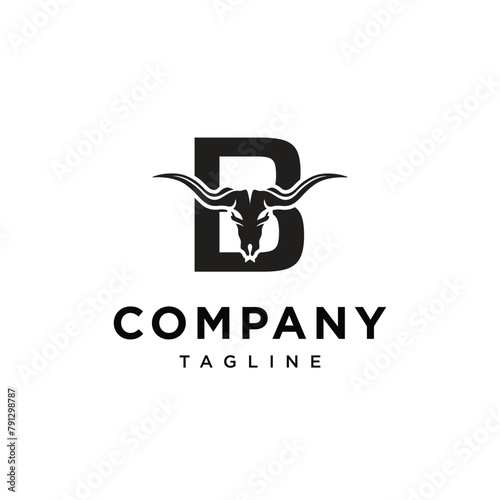 Letter B Longhorn logo icon vector template
