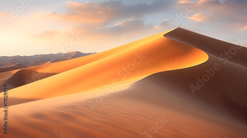 Sand dunes in the Sahara desert  Morocco. 3d render