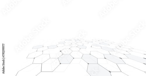 Hexagon geometry structure on white background. Abstract background with simple hexagonal elements. 