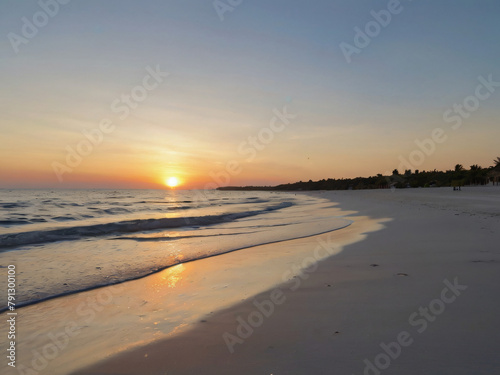 nice sunset on the beach