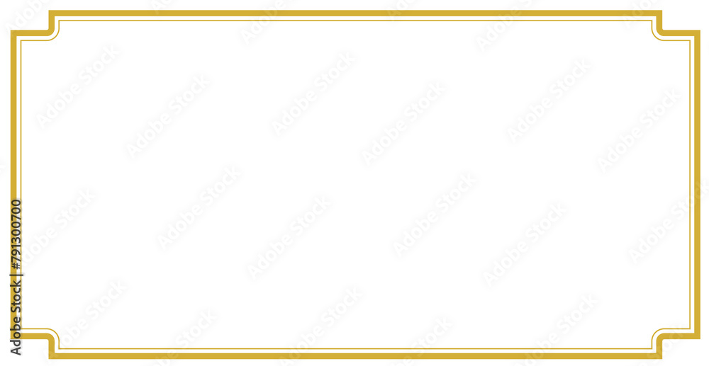 Golden rectangular frame with copy space for placing images, letters, products. PNG with transparent background Golden rectangular frame with copy space for placing images, letters, products. PNG with transparent background