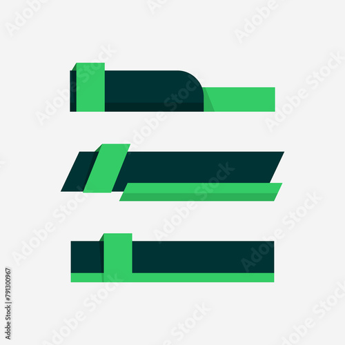 lower third green and black color background template design