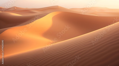 Panoramic view of sand dunes in the Sahara desert, Morocco