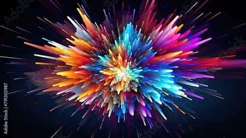 A vivid depiction of the internets rapid growth, represented as an abstract digital explosion. photo