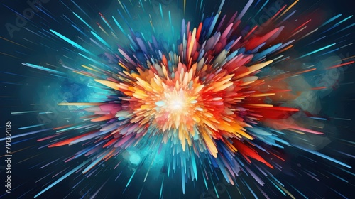 Digital Expansion The Internet Abstract Explosion 
A deep dive into the rapid growth and expansion of the internet, illustrated through an abstract digital explosion. photo