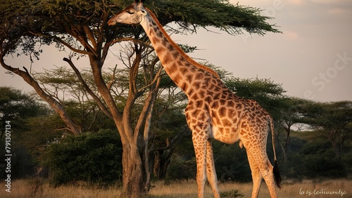 Giraffe in the wild concept forest park biology photo