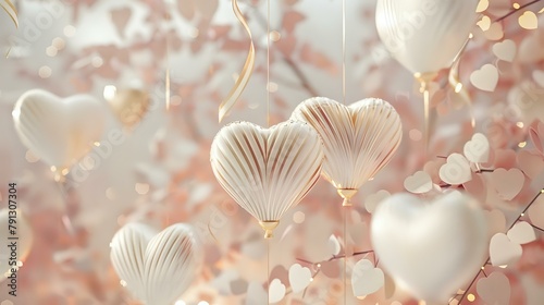 Buoyant Beauty: Heart Balloons in Delicate Pastels