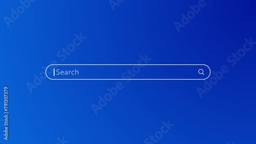 Animation of Searching bar on blue background. Full HD. 4K photo