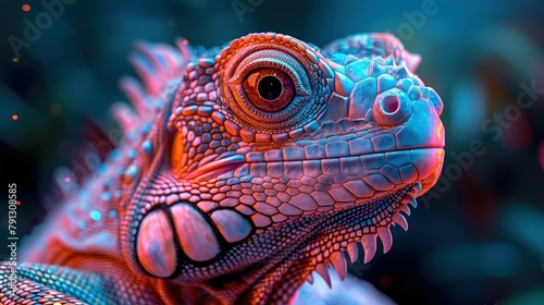 Funny chameleon with glasses