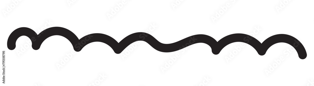 Black wiggly squiggly hand drawn line illustration.