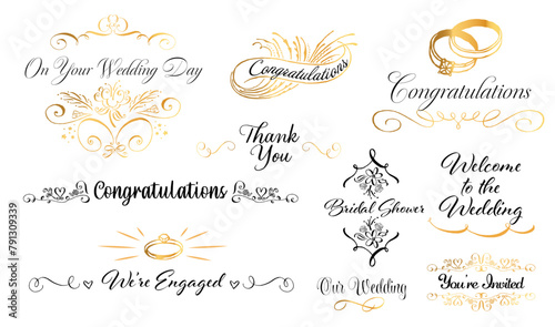 Wedding graphics with text