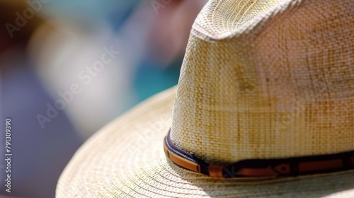 Stylish Business Professional Summer Hat Close-Up Shot