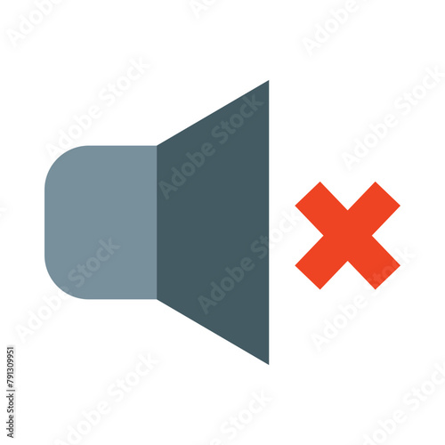 Mute Vector Thick Line Filled Colors Icon Design