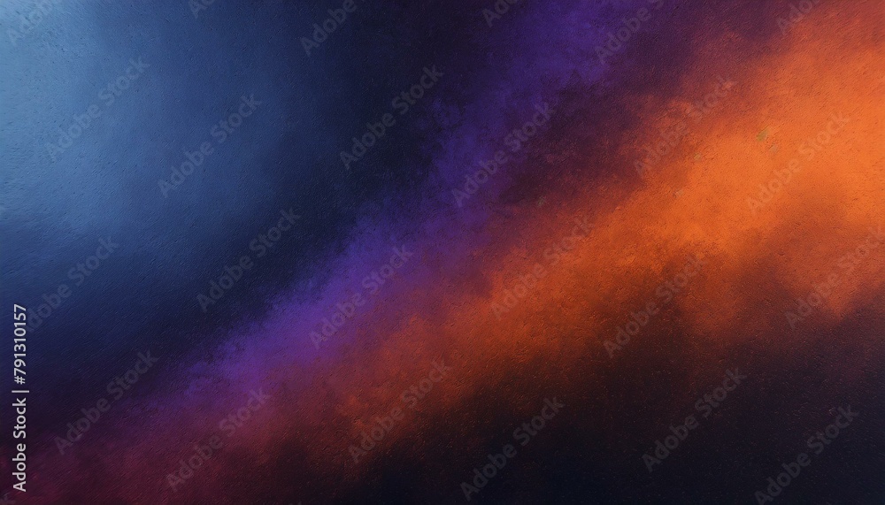 Dark Noise Texture: Blue Orange Purple Black Grainy Gradient Abstract Poster