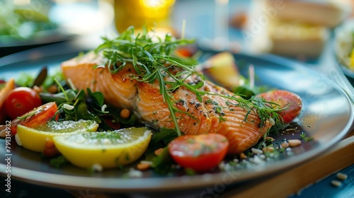 A plate of omega3 rich foods known for their ability to enhance brain plasticity and support learning and memory. .