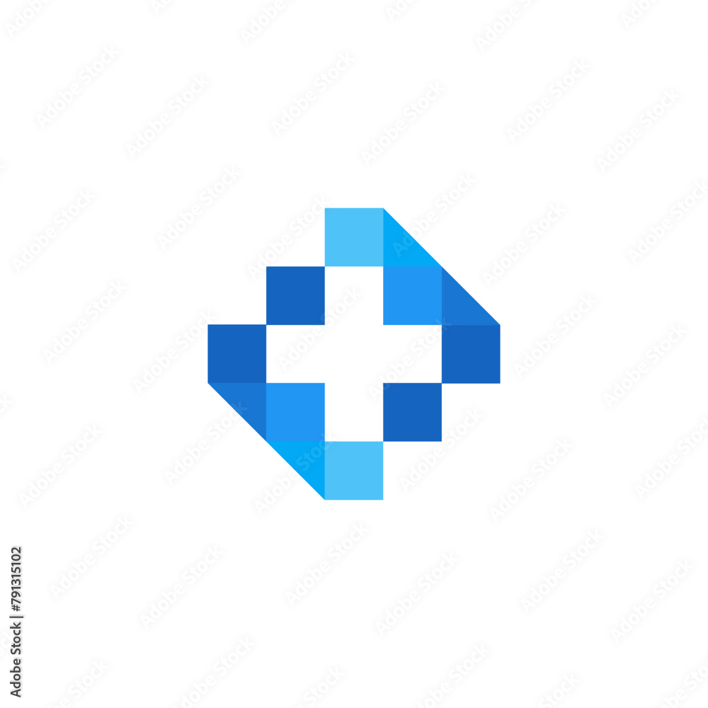 Obraz premium Coding Health Pixel Vector Logo Design