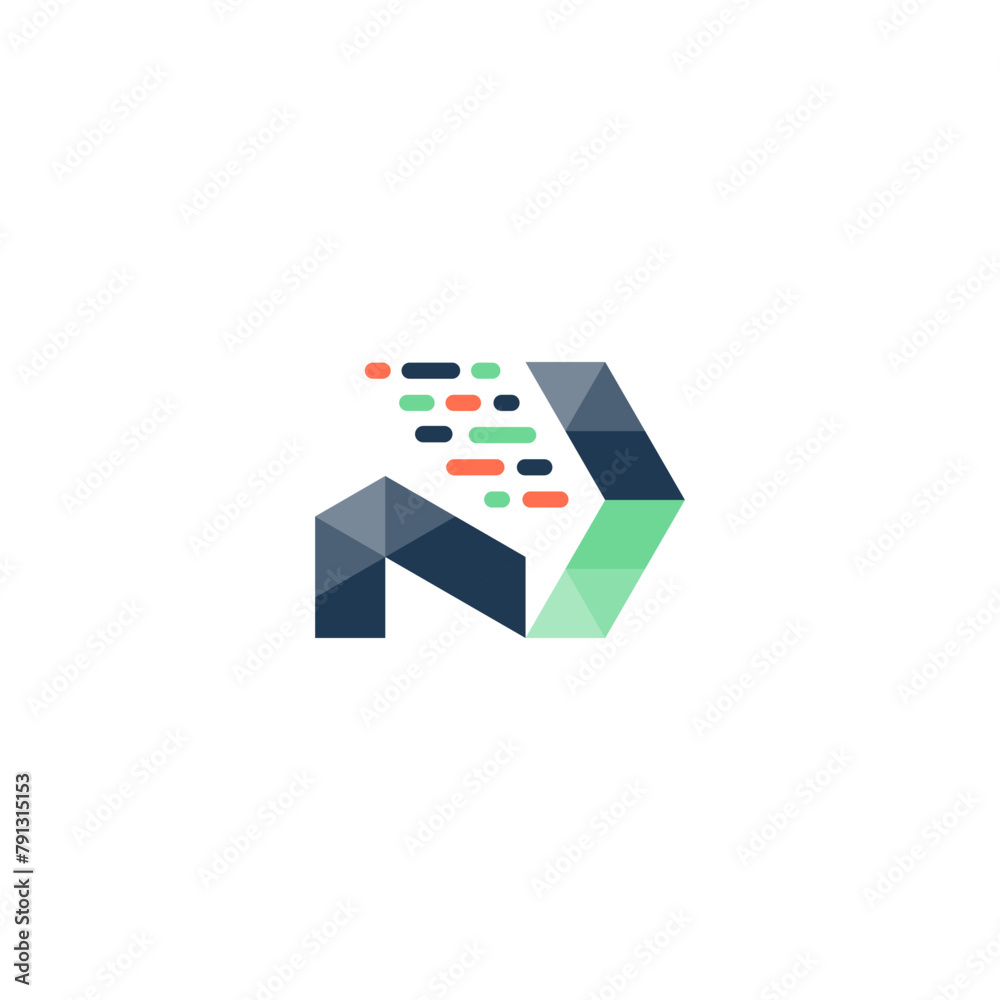 Letter N with an Arrow and DNA String Vector Logo Design Letter N with an Arrow and DNA String Vector Logo Design