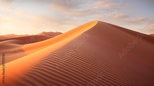 Desert sand dunes panorama at sunset  Sossusvlei  Namibia