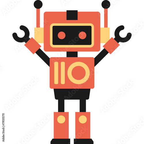 Robot Flat Illustration