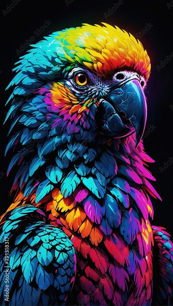Obraz premium colorful parrot with a blue beak and a yellow beak