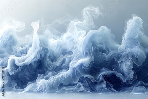 Abstract blue background with lines and waves