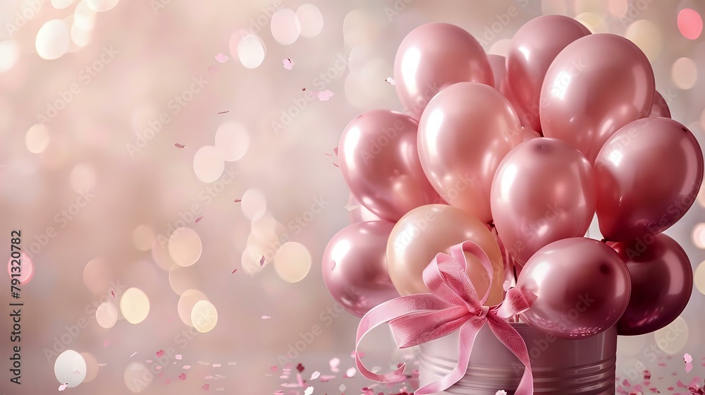 Elegant Romance in Luminous Pink and Rose Gold Balloons