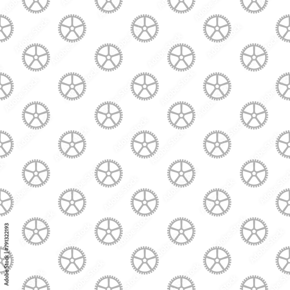 Cogwheel background. Gear icon seamless pattern isolated on white