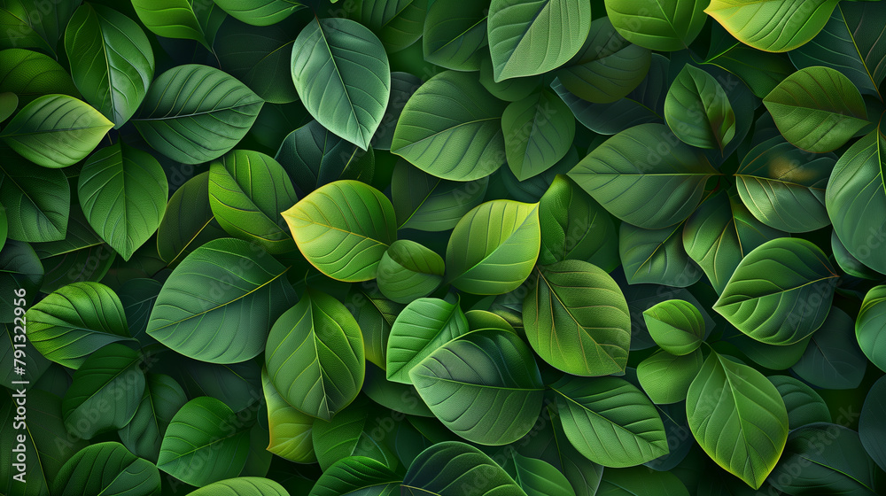 Abstract green leaf texture pattern, nature background