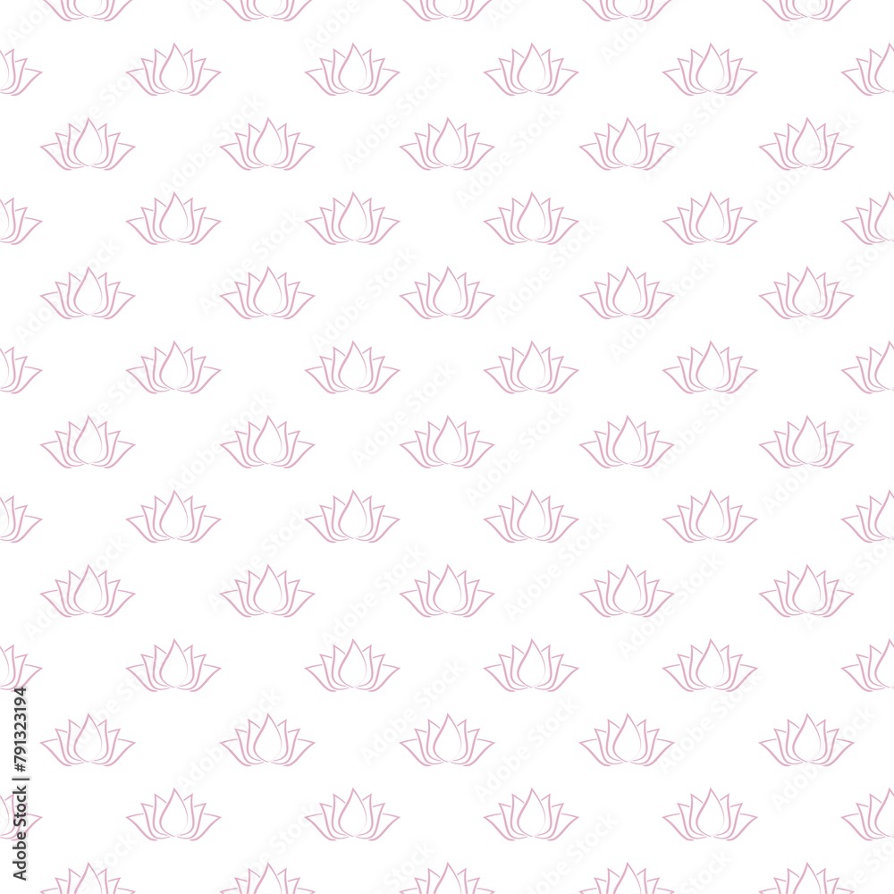 Naklejka premium Lotus flower design Icon seamless pattern isolate on white background