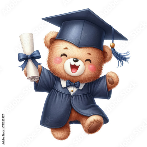 Graduation Animal Clipart Illustration