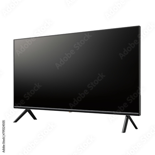 mockup of a large modern black TV, png file of isolated on Transparent Background. Ai generated 